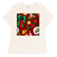 Bone christmas snow globe seamless pattern Ladies Tee - BundleAndBundleShop