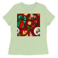 Matcha christmas snow globe seamless pattern Ladies Tee - BundleAndBundleShop