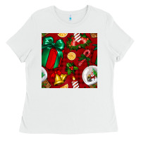 White christmas snow globe seamless pattern Ladies Tee - BundleAndBundleShop