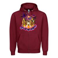 Burgundy Hot Mom summer Zipper Hoodie - NancyCooperArtShop