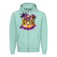 Seafoam Hot Mom summer Zipper Hoodie - NancyCooperArtShop