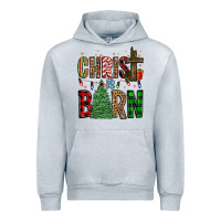 Heather Grey christ is born Urban Hoodie - FaDigitalArtStudio