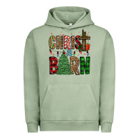 Pigment Oil Green christ is born Urban Hoodie - FaDigitalArtStudio