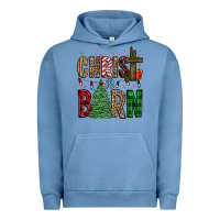 Pigment Pebble Blue christ is born Urban Hoodie - FaDigitalArtStudio