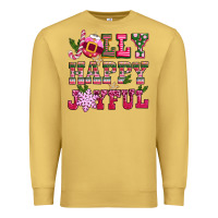 Antique Gold jolly happy joyful pink christmas Premium Sweatshirt - CowGirlArtShop