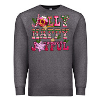 Charcoal Heather jolly happy joyful pink christmas Premium Sweatshirt - CowGirlArtShop