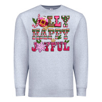 Heather Grey jolly happy joyful pink christmas Premium Sweatshirt - CowGirlArtShop