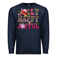 Navy jolly happy joyful pink christmas Premium Sweatshirt - CowGirlArtShop