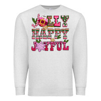 Oatmeal Heather jolly happy joyful pink christmas Premium Sweatshirt - CowGirlArtShop