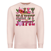 Pale Pink jolly happy joyful pink christmas Premium Sweatshirt - CowGirlArtShop