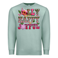Jolly Happy Joyful Pink Christmas Premium Sweatshirt | Teevron