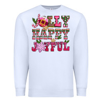 White jolly happy joyful pink christmas Premium Sweatshirt - CowGirlArtShop