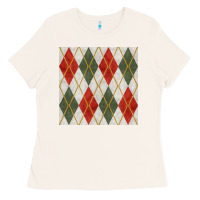 Bone christmas diamond plaid seamless pattern Ladies Tee - BundleAndBundleShop