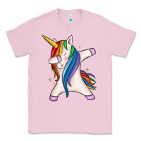 Bubblegum Pink dabbing unicorn Classic Tee - MaliasSmallBusiness