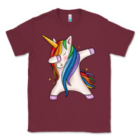 Burgundy dabbing unicorn Classic Tee - MaliasSmallBusiness