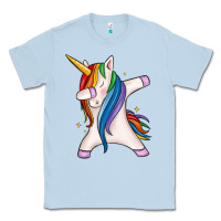 Dusty Blue dabbing unicorn Classic Tee - MaliasSmallBusiness
