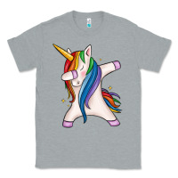 Heather Grey dabbing unicorn Classic Tee - MaliasSmallBusiness