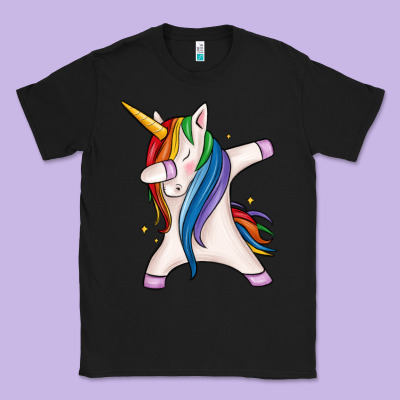 Dabbing Unicorn Classic Tee Designed By Maliassmallbusiness