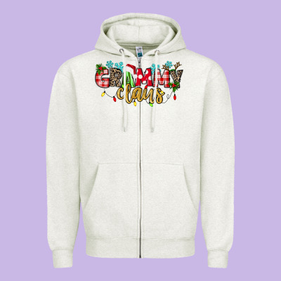 Grammy Claus Zipper Hoodie Designed By Texasbilliewilder