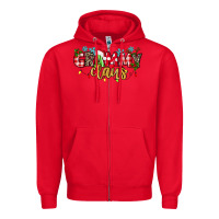 Red Grammy Claus Zipper Hoodie - texasbilliewilder
