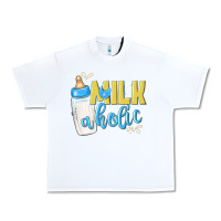White milkaholic boys Urban Heavy Tee - NancyCooperArtShop