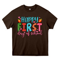 Chocolate Brown happy first day of school Heavy Core Tee - JahusDesignShop