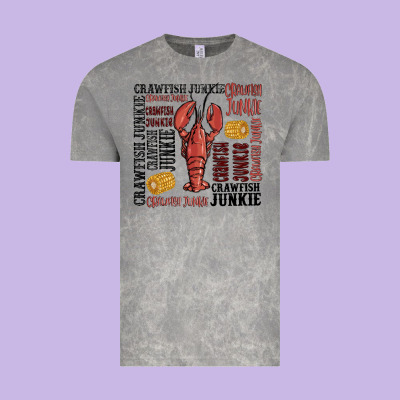 Crawfish Junkie Vintage Tee Designed By Maliassmallbusiness