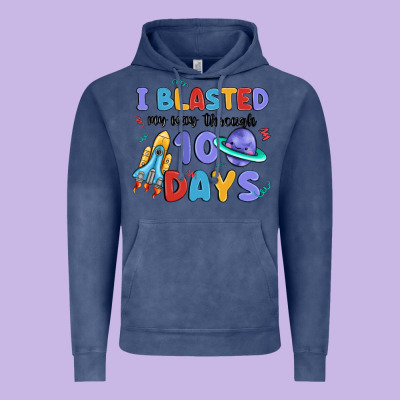 I Blasted My Way Through 100 Days Vintage Hoodie Designed By Maliassmallbusiness