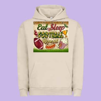Eat Sleep Football Repeat Tumbler Urban Hoodie Designed By Bundleandbundleshop