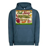 Pigment Midnight Navy eat sleep football repeat tumbler Urban Hoodie - BundleAndBundleShop