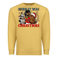 Antique Gold herd it was christmas Premium Sweatshirt - CowGirlArtShop