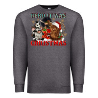 Charcoal Heather herd it was christmas Premium Sweatshirt - CowGirlArtShop