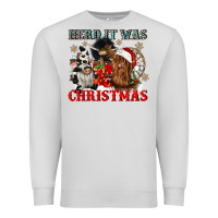 Dove Grey herd it was christmas Premium Sweatshirt - CowGirlArtShop
