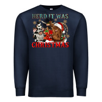 Navy herd it was christmas Premium Sweatshirt - CowGirlArtShop