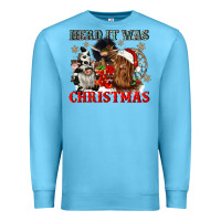 Ocean Blue herd it was christmas Premium Sweatshirt - CowGirlArtShop