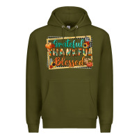 Army Green thankful grateful blessed Premium Hoodie - CowGirlArtShop