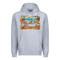 Heather Grey thankful grateful blessed Premium Hoodie - CowGirlArtShop
