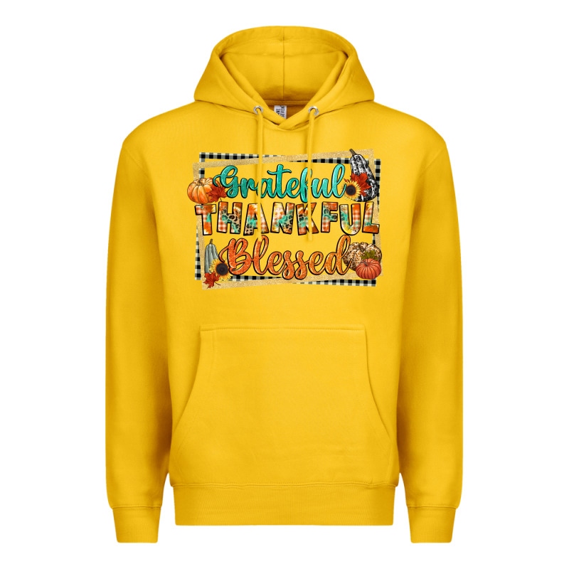 Thankful Grateful Blessed Premium Hoodie by CowGirlArtShop | Teevron