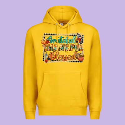 Thankful Grateful Blessed Premium Hoodie Designed By Cowgirlartshop