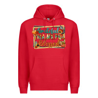Red thankful grateful blessed Premium Hoodie - CowGirlArtShop