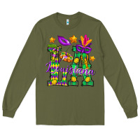 Army Green Louisiana Long Sleeve Tee - BundleAndBundleShop