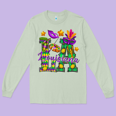 Louisiana Long Sleeve Tee Designed By Bundleandbundleshop