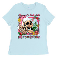 Baby Blue when you're dead inside but it's christmas Ladies Tee - AdoDesignShop