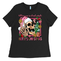 Black when you're dead inside but it's christmas Ladies Tee - AdoDesignShop