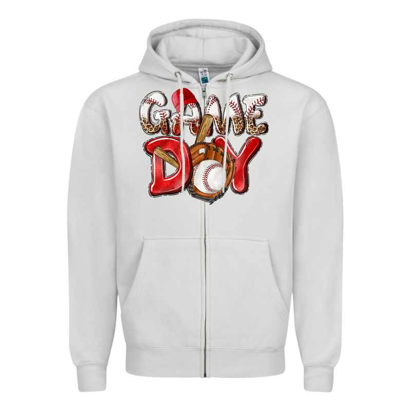 Game Day Baseball Zipper Hoodie by NancyCooperArtShop | Teevron