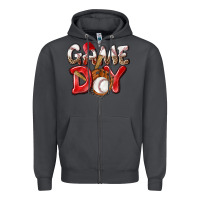 Smoke Game day Baseball Zipper Hoodie - NancyCooperArtShop