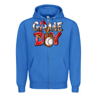 True Royal Game day Baseball Zipper Hoodie - NancyCooperArtShop