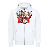 White Game day Baseball Zipper Hoodie - NancyCooperArtShop