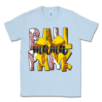 Dusty Blue ball park mama Classic Tee - CowhideDigitalArt