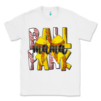 White ball park mama Classic Tee - CowhideDigitalArt